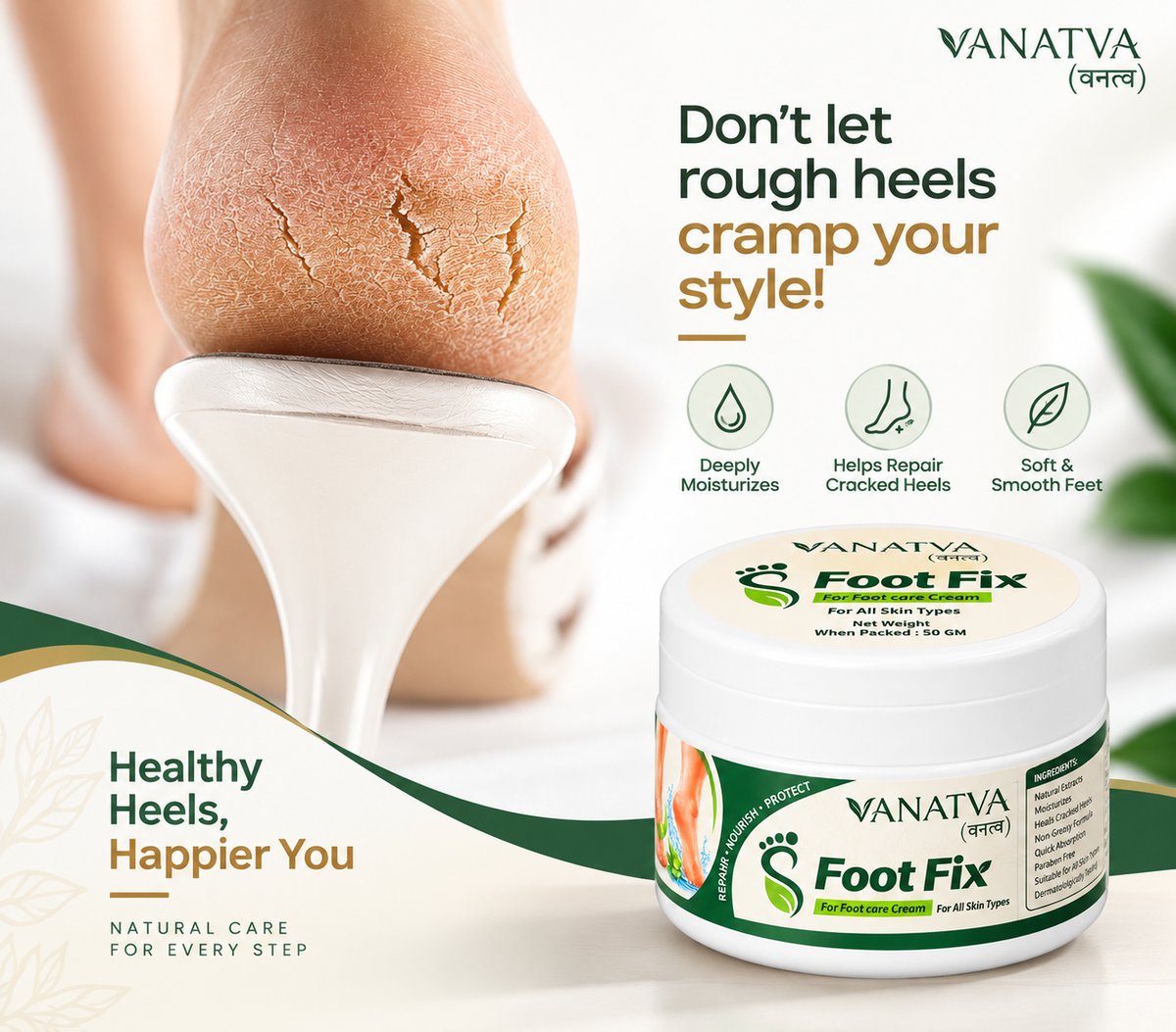 VANATVA Foot Fix Foot Care Cream | Ayurvedic Foot Cream
