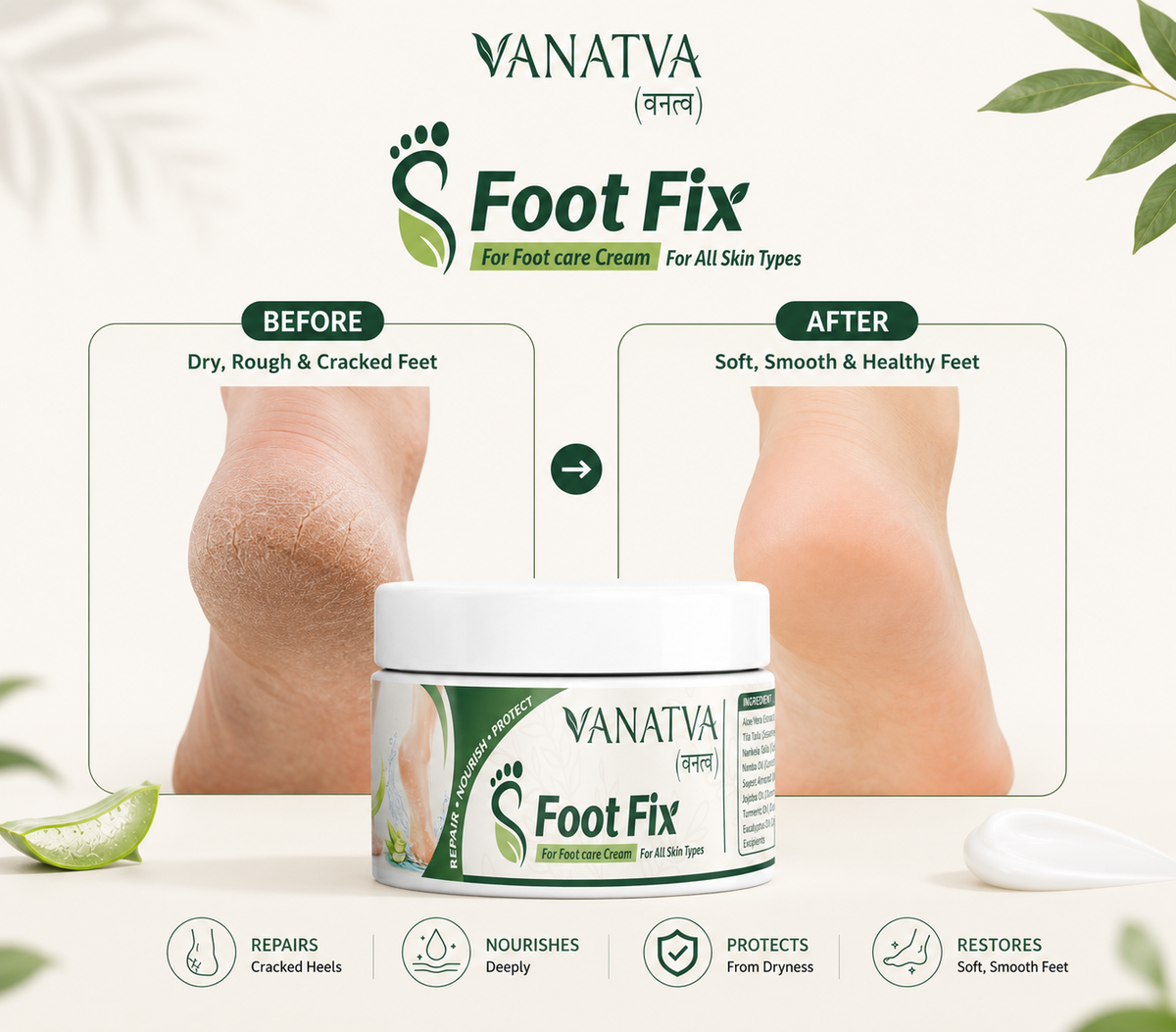 VANATVA Foot Fix Foot Care Cream | Ayurvedic Foot Cream