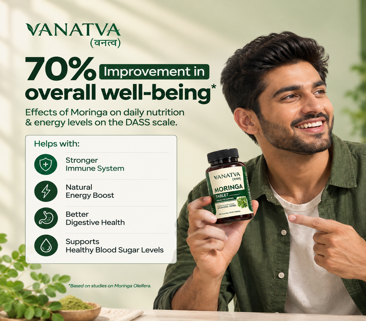 VANATVA Moringa Tablets 500 mg | 60 Tablets