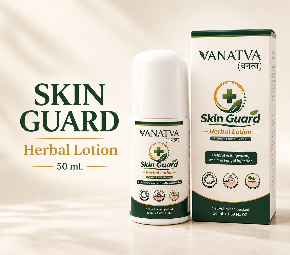 VANATVA Skin Guard Herbal Lotion Roll-On| Ayurvedic | 50 mL